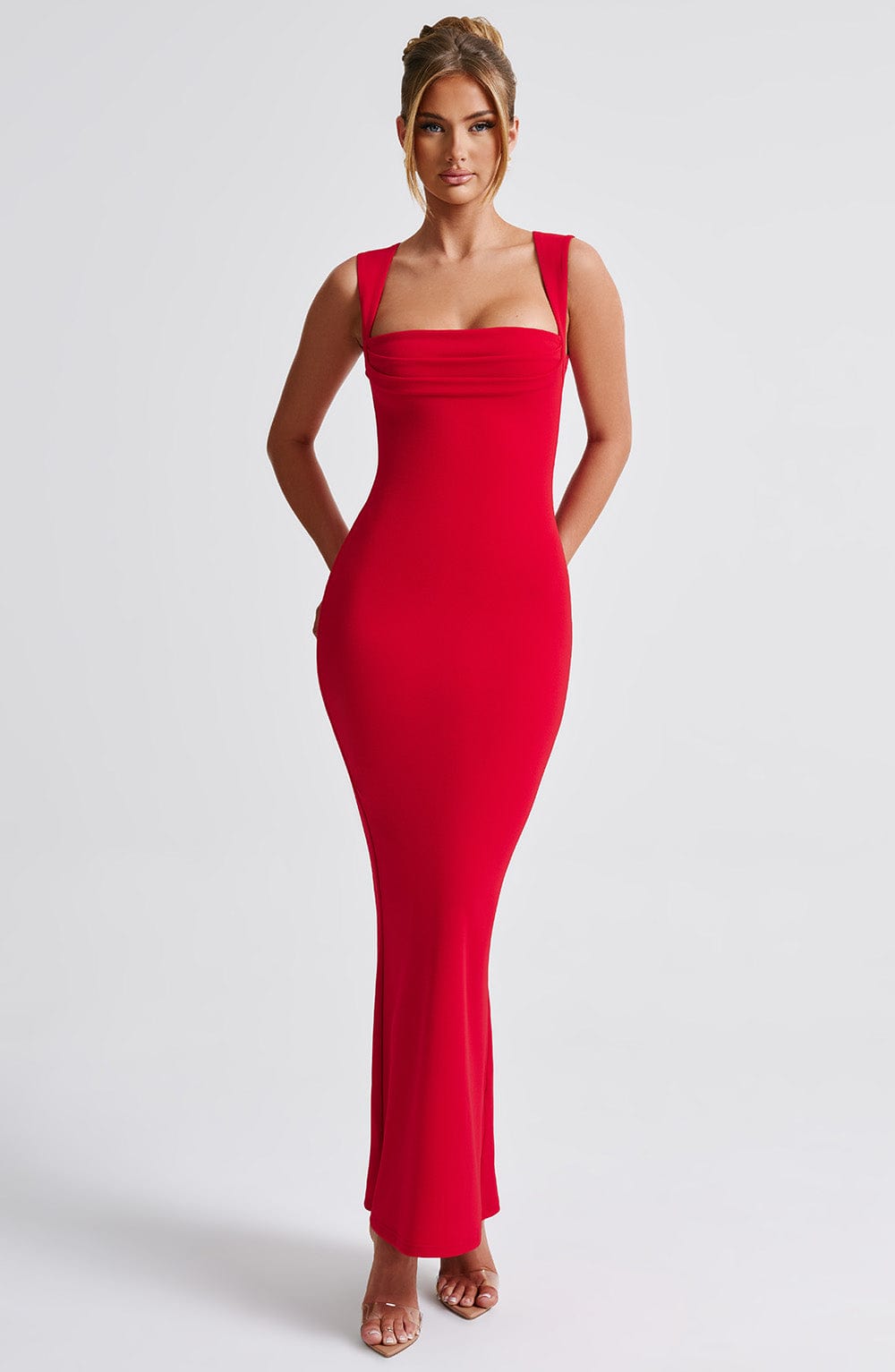 Flamara – Square Neck Sculpted Gown