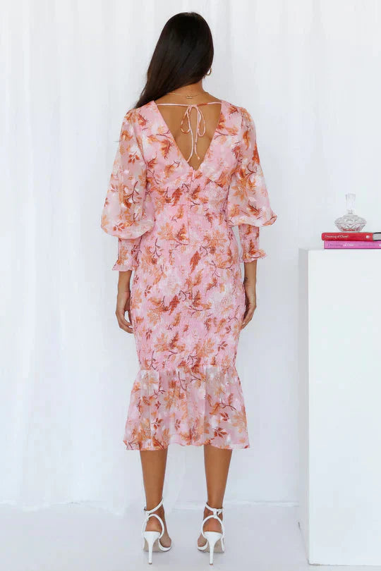 Miley – Ruched Empire Midi Dress