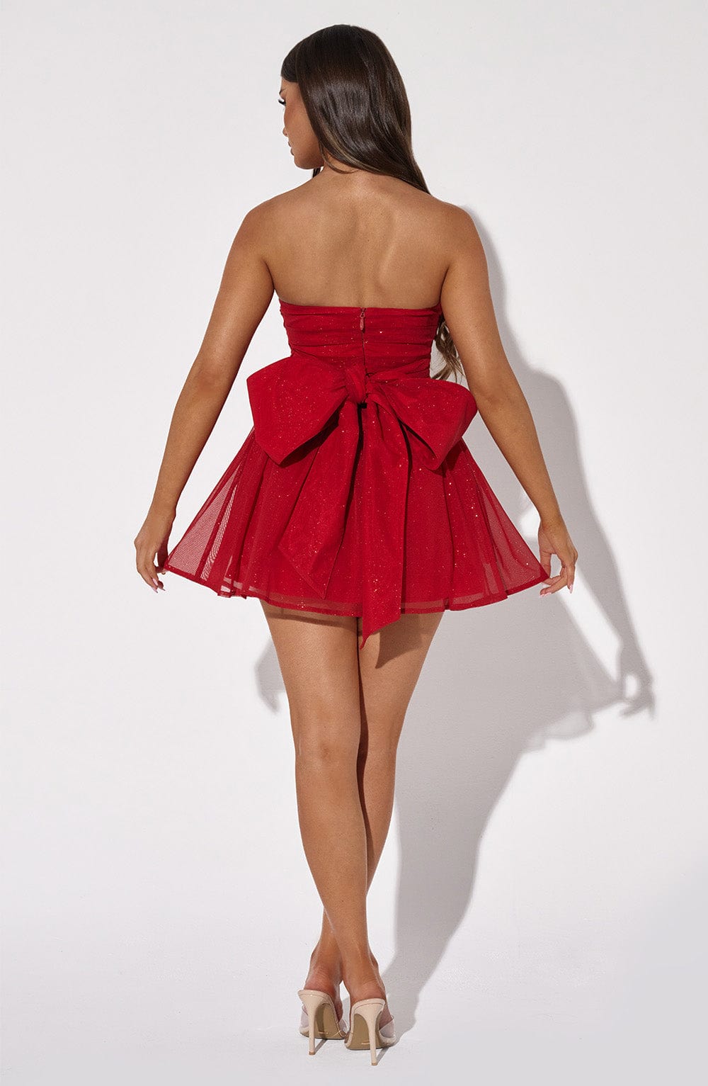 Fiora – Strapless Glitter Mini Dress