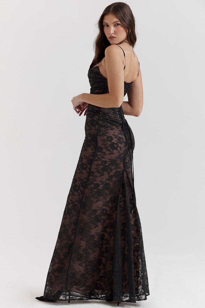 Minerva – Sheer Lace Corset Gown