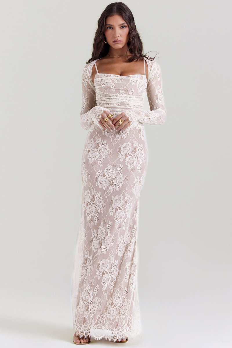 Minerva – Sheer Lace Corset Gown