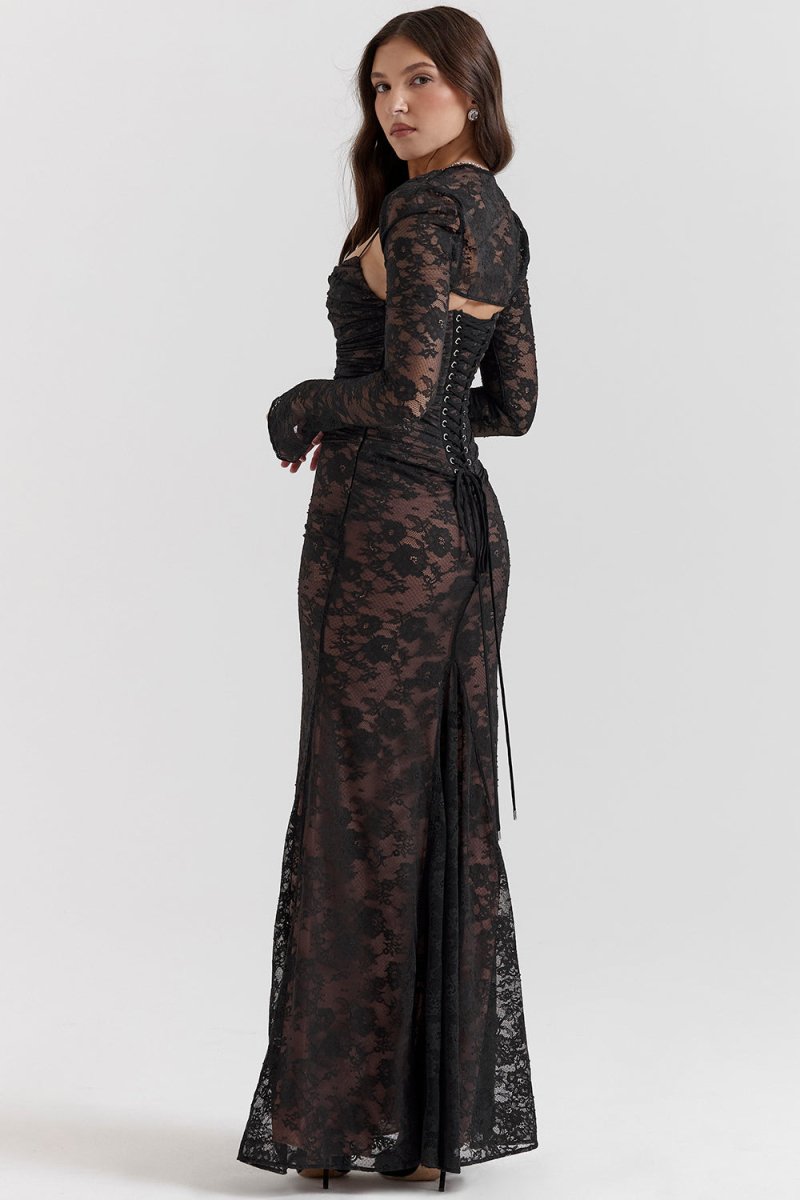 Minerva – Sheer Lace Corset Gown