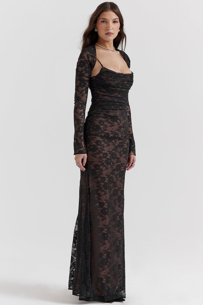 Minerva – Sheer Lace Corset Gown