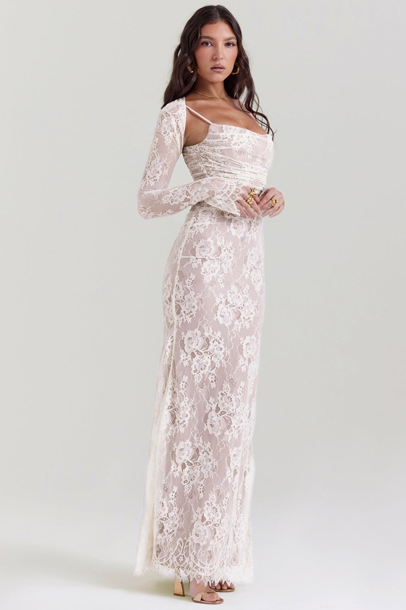 Minerva – Sheer Lace Corset Gown