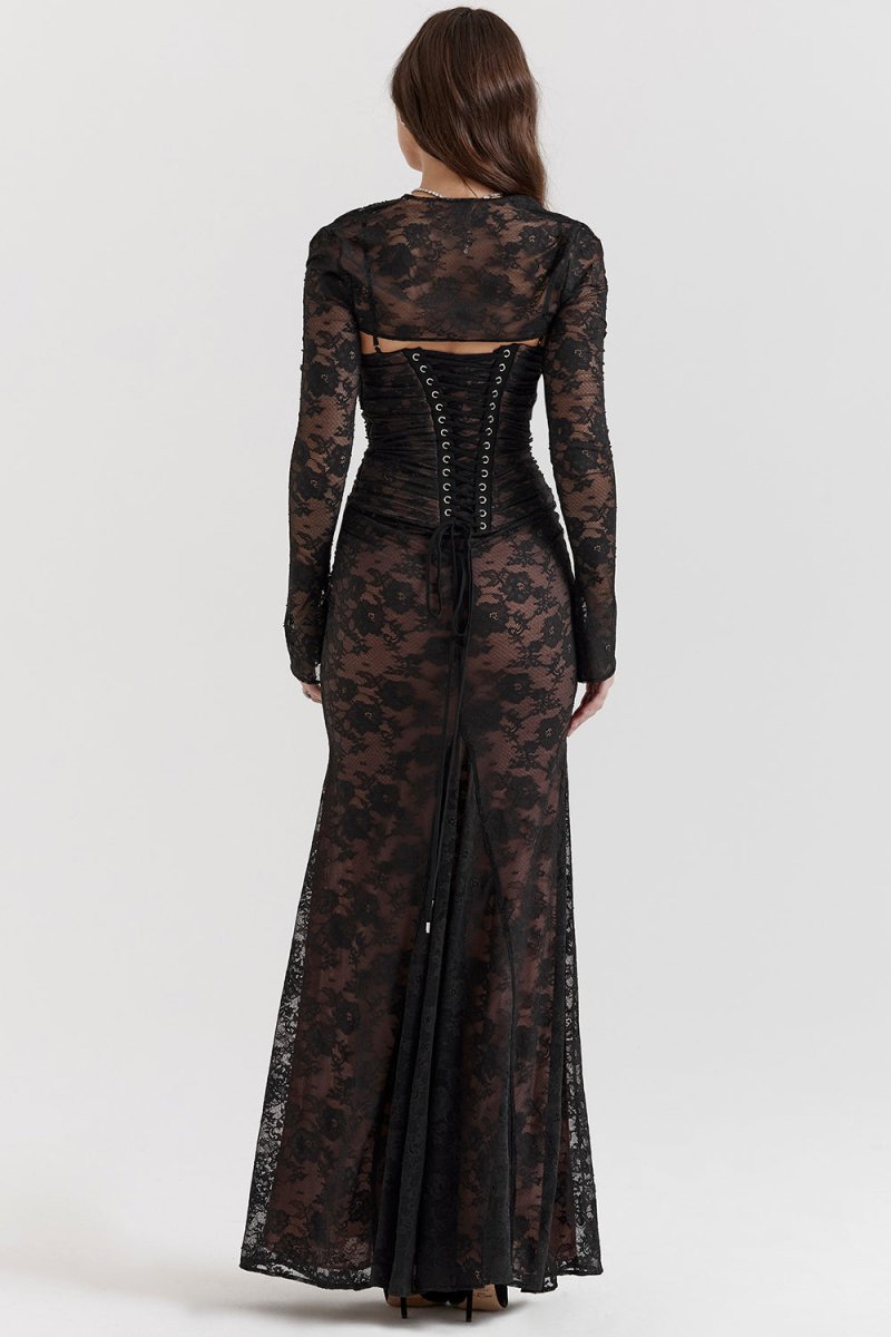 Minerva – Sheer Lace Corset Gown