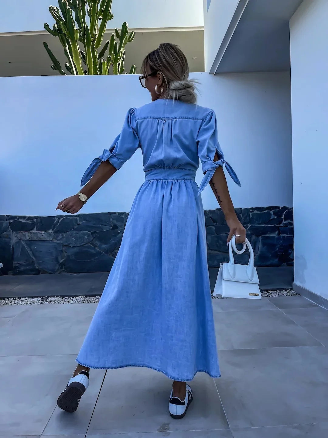 Grace – Light Blue Elegant Maxi Dress
