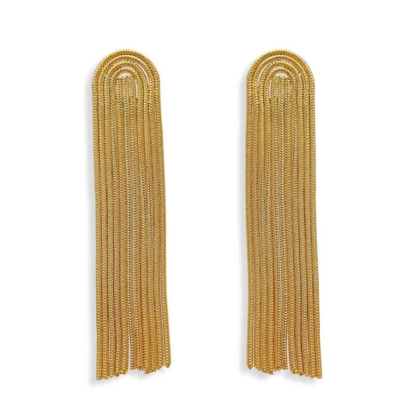 Amelia – Gold Tassel Drop Earrings