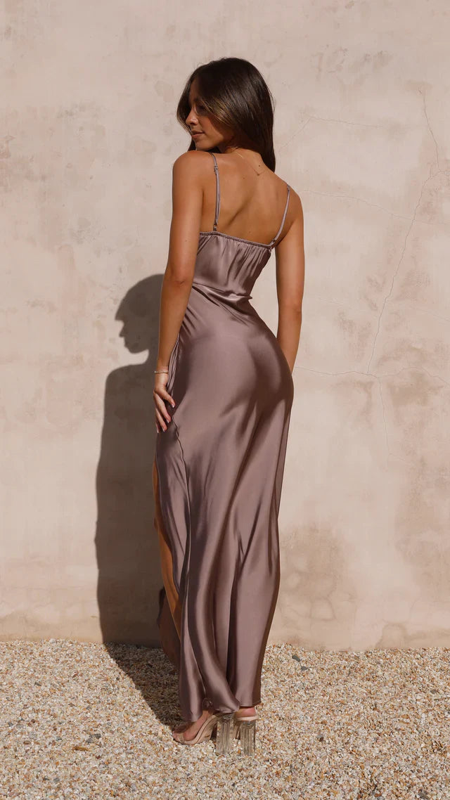 Ilana – Satin Side-Split Gown