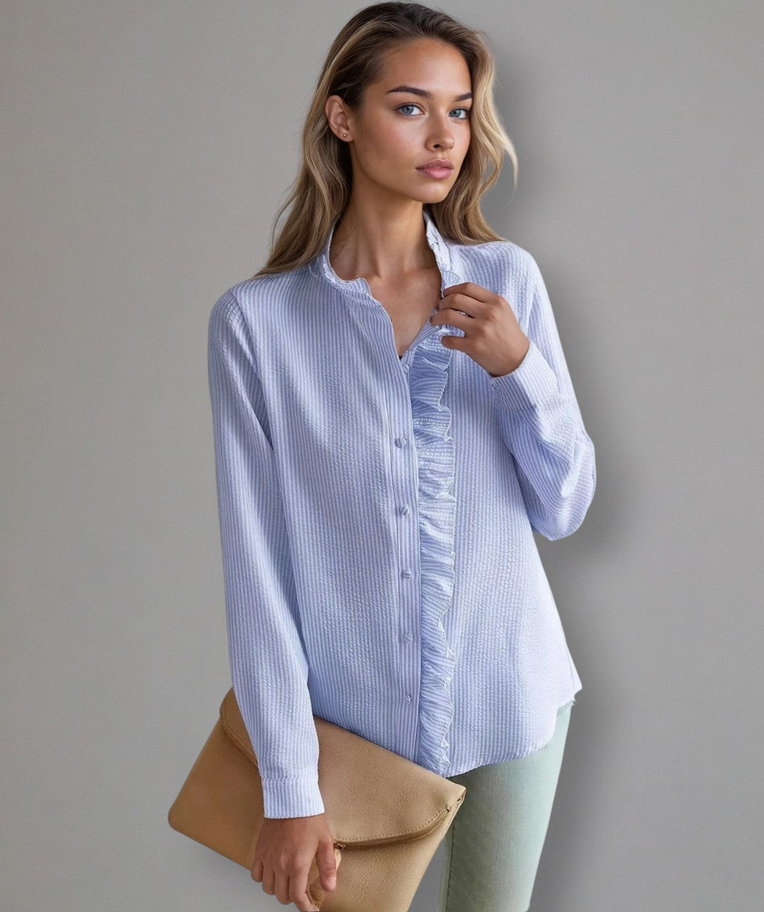 Clara – Pleated Blouse with Elegant Finish