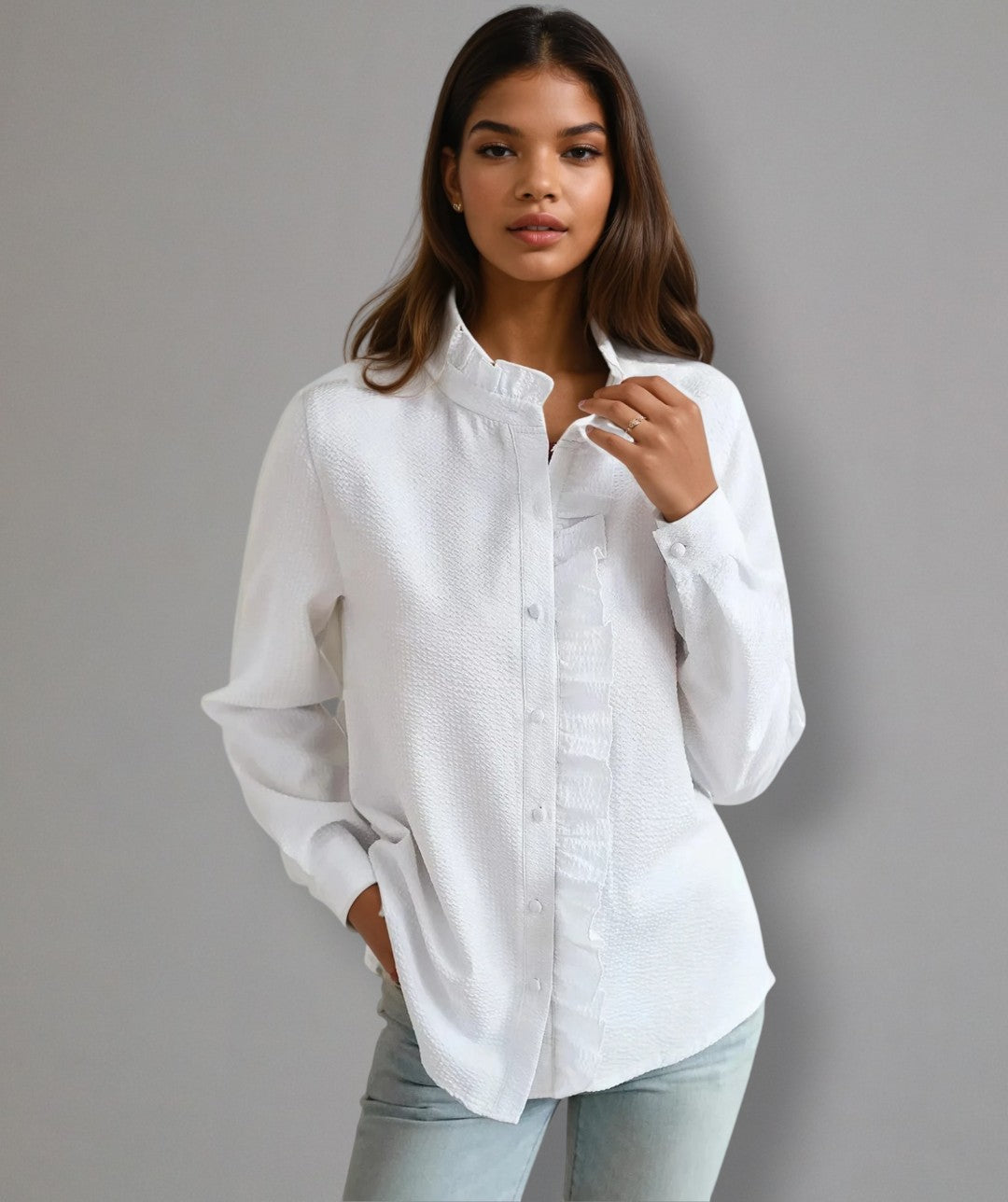 Clara – Pleated Blouse with Elegant Finish