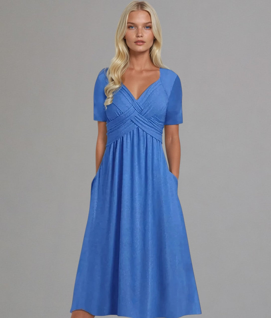 Celestia – Riviera Dream Diagonal Cross Midi Dress