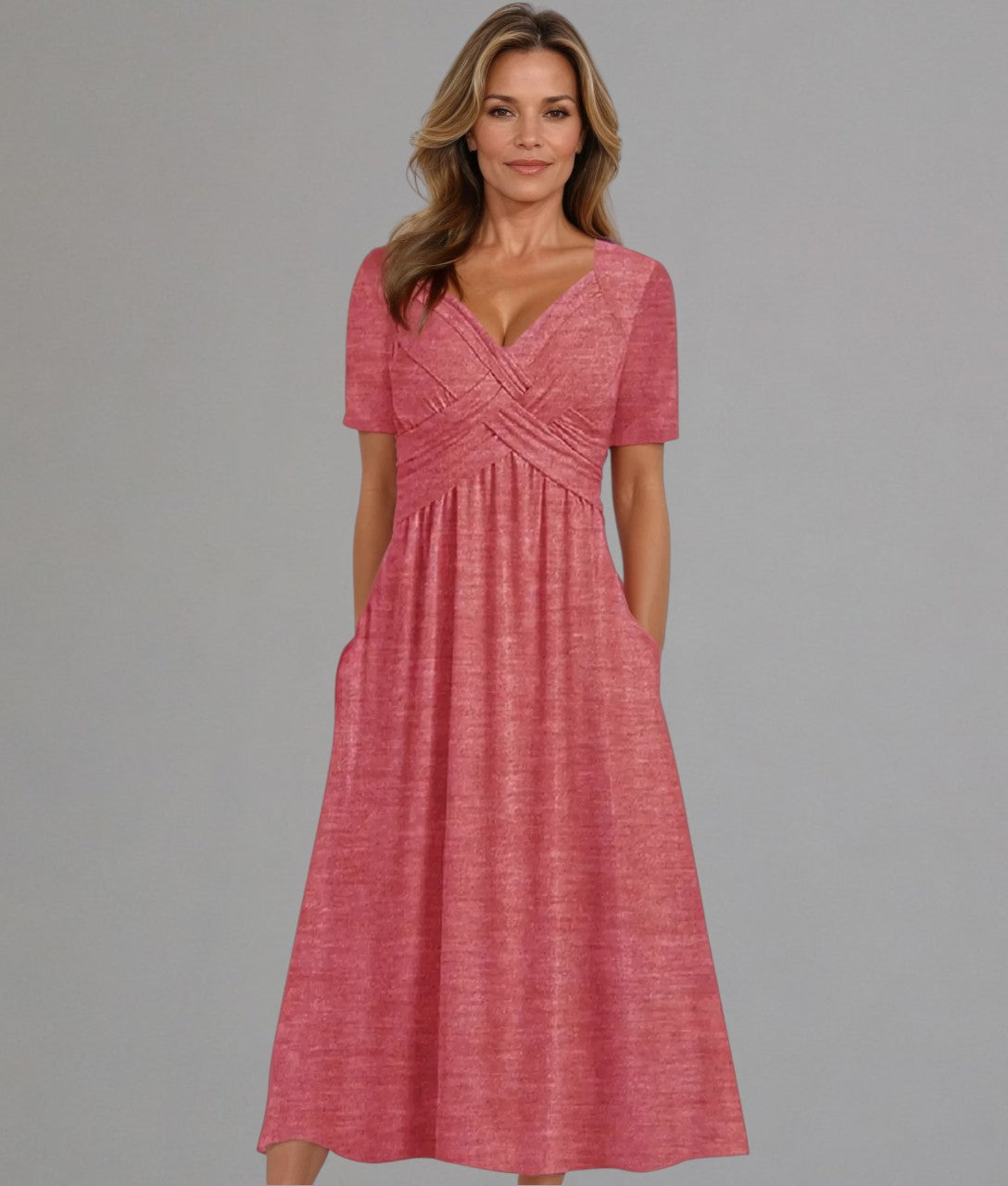 Celestia – Riviera Dream Diagonal Cross Midi Dress