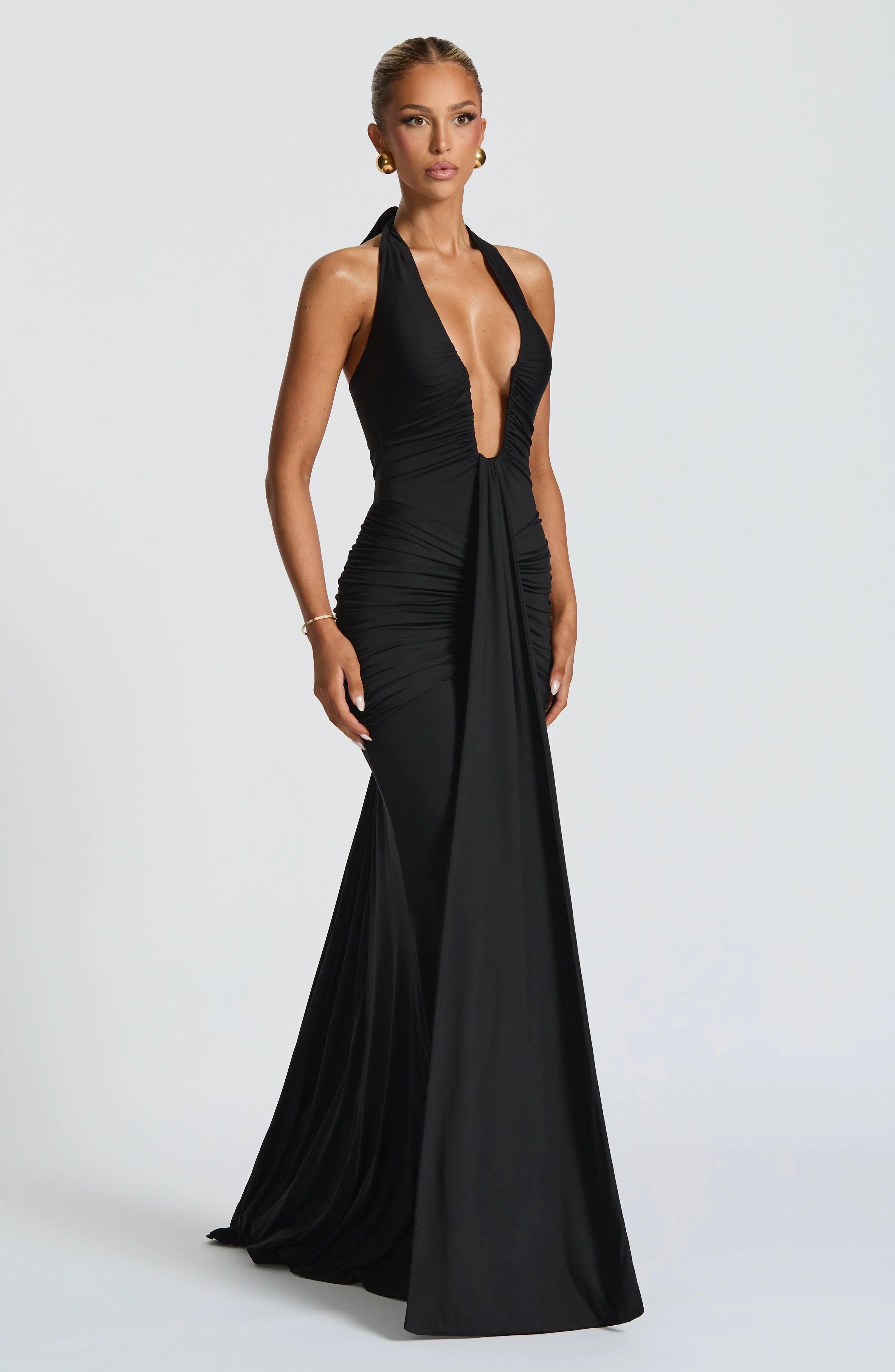 Ilenia – Deep Plunge Halter Gown