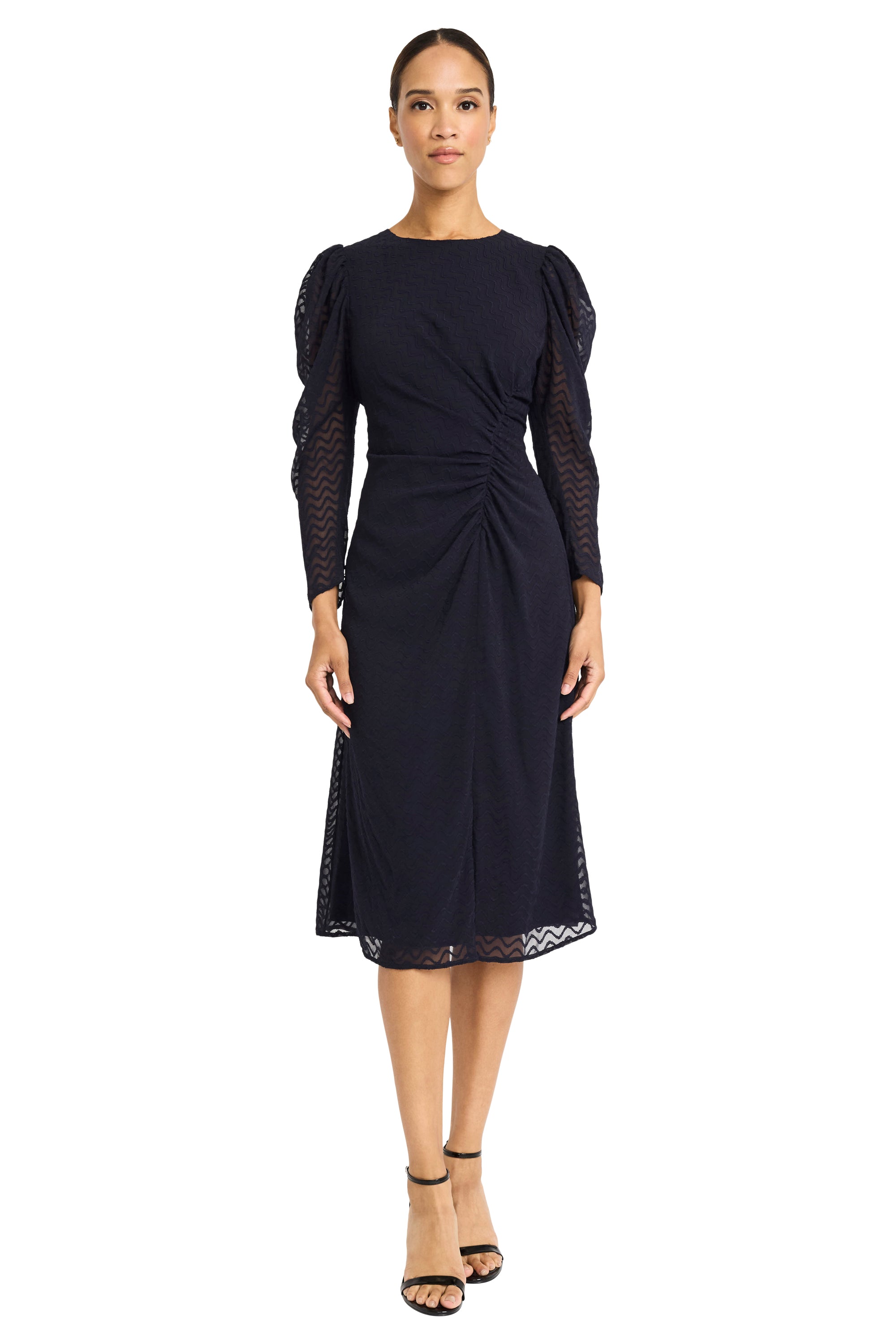 Kirsty – Sheer Sleeve Midi Dress