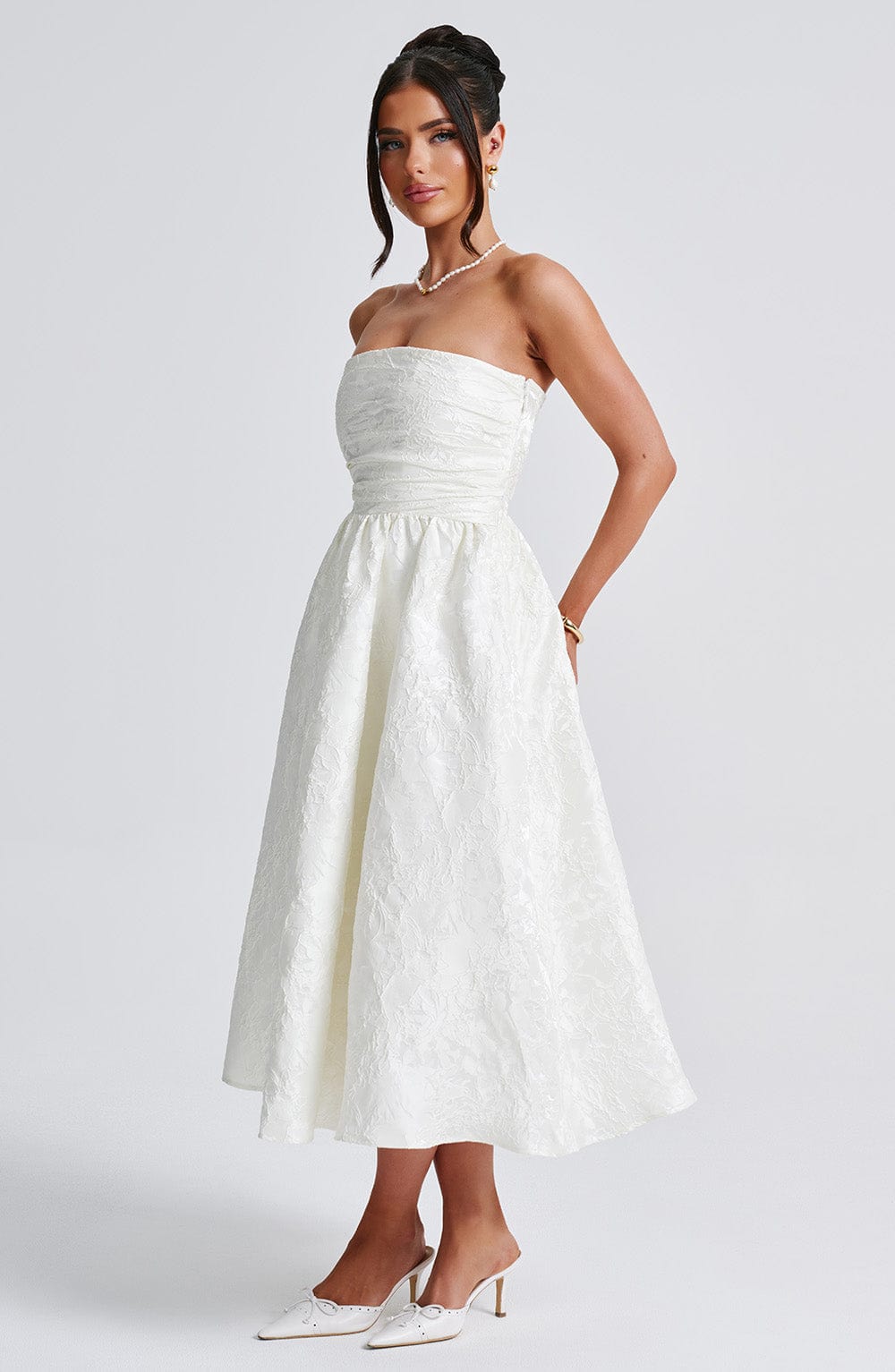 Floriana – Jacquard Strapless Corset Dress