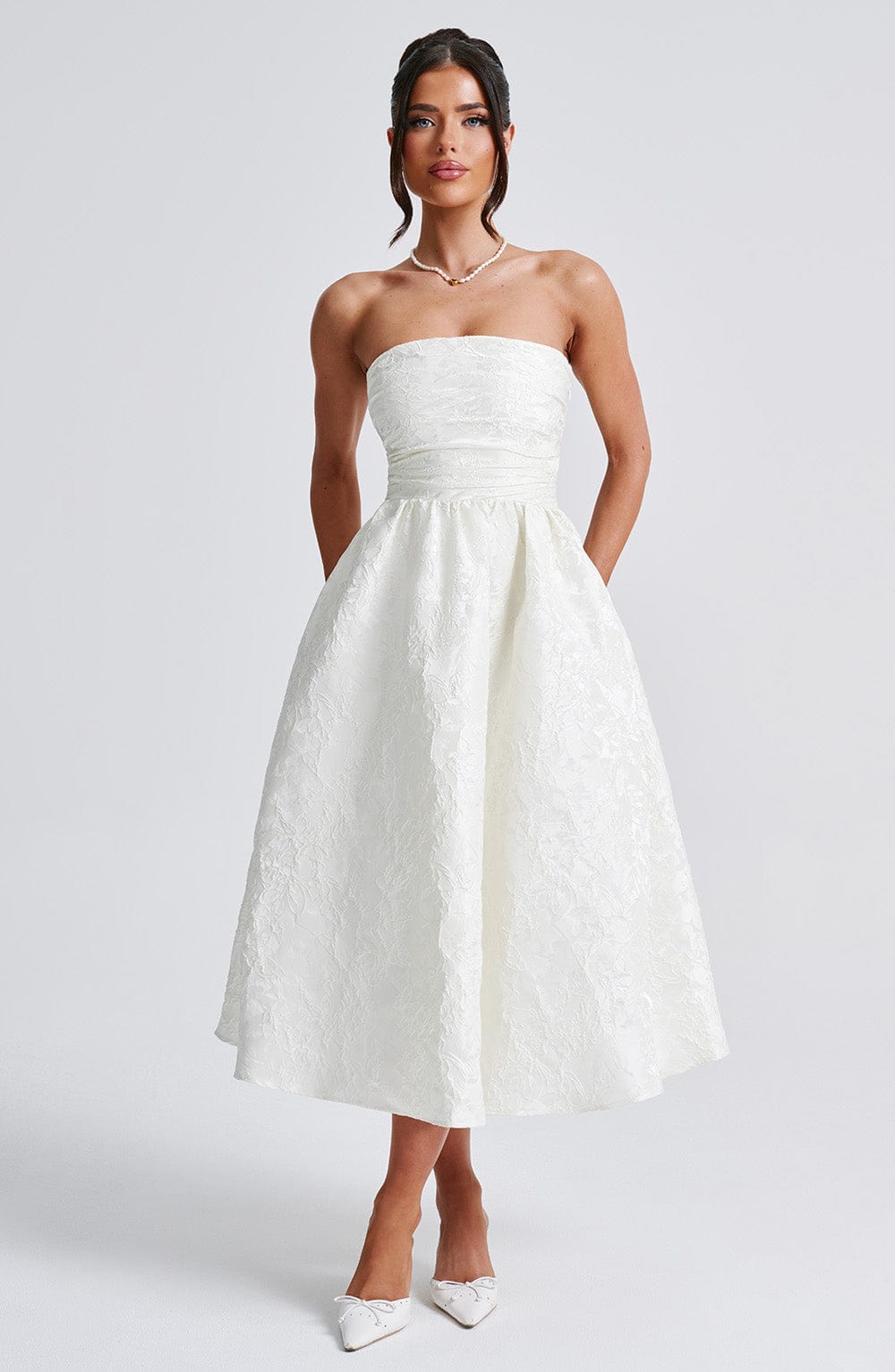 Floriana – Jacquard Strapless Corset Dress