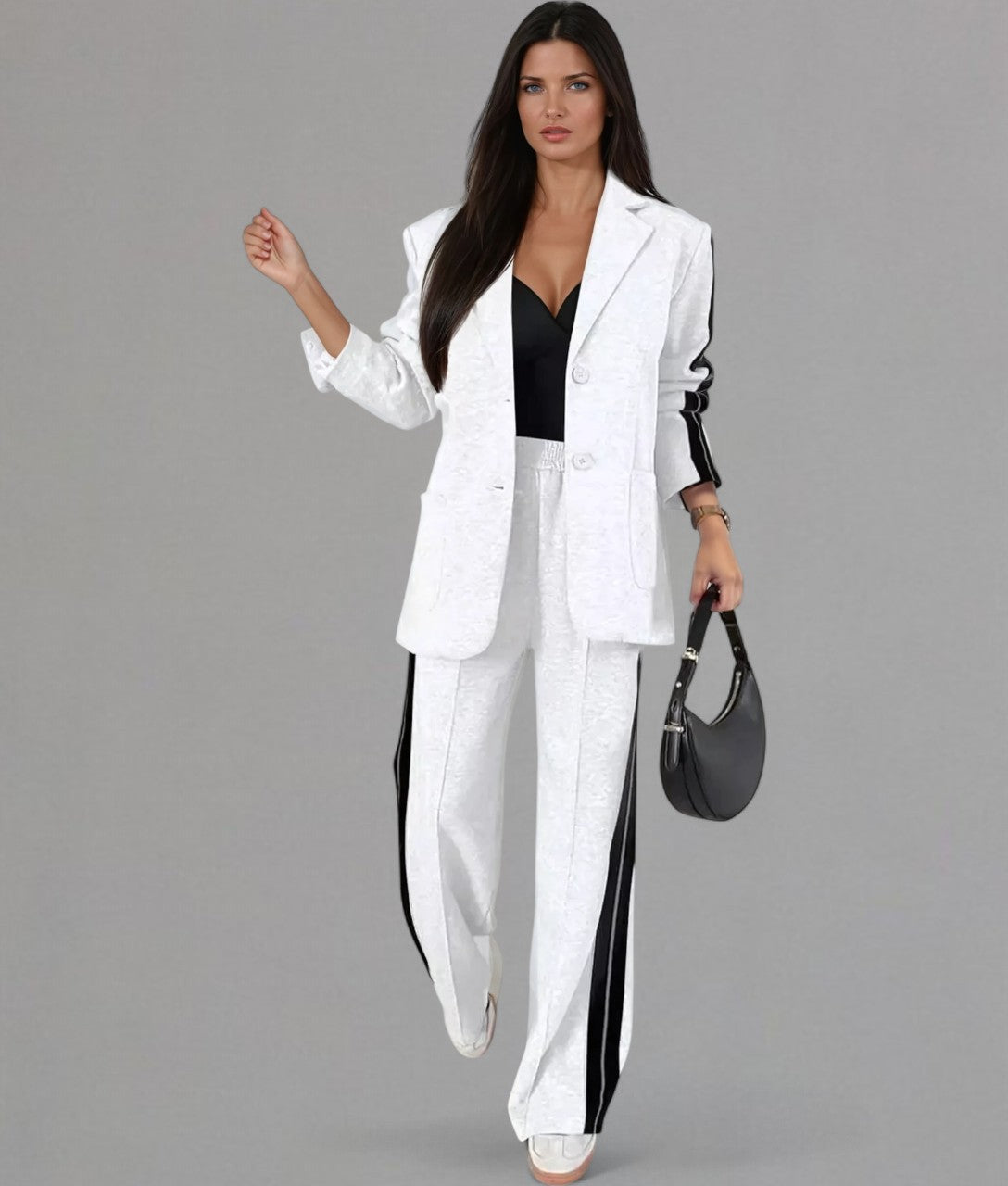Verano – Two-Piece Striped Blazer Set for Women