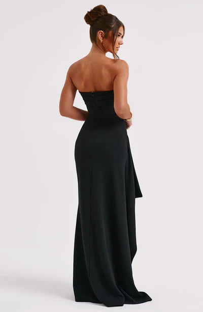 Selene – Strapless Drape Slit Gown