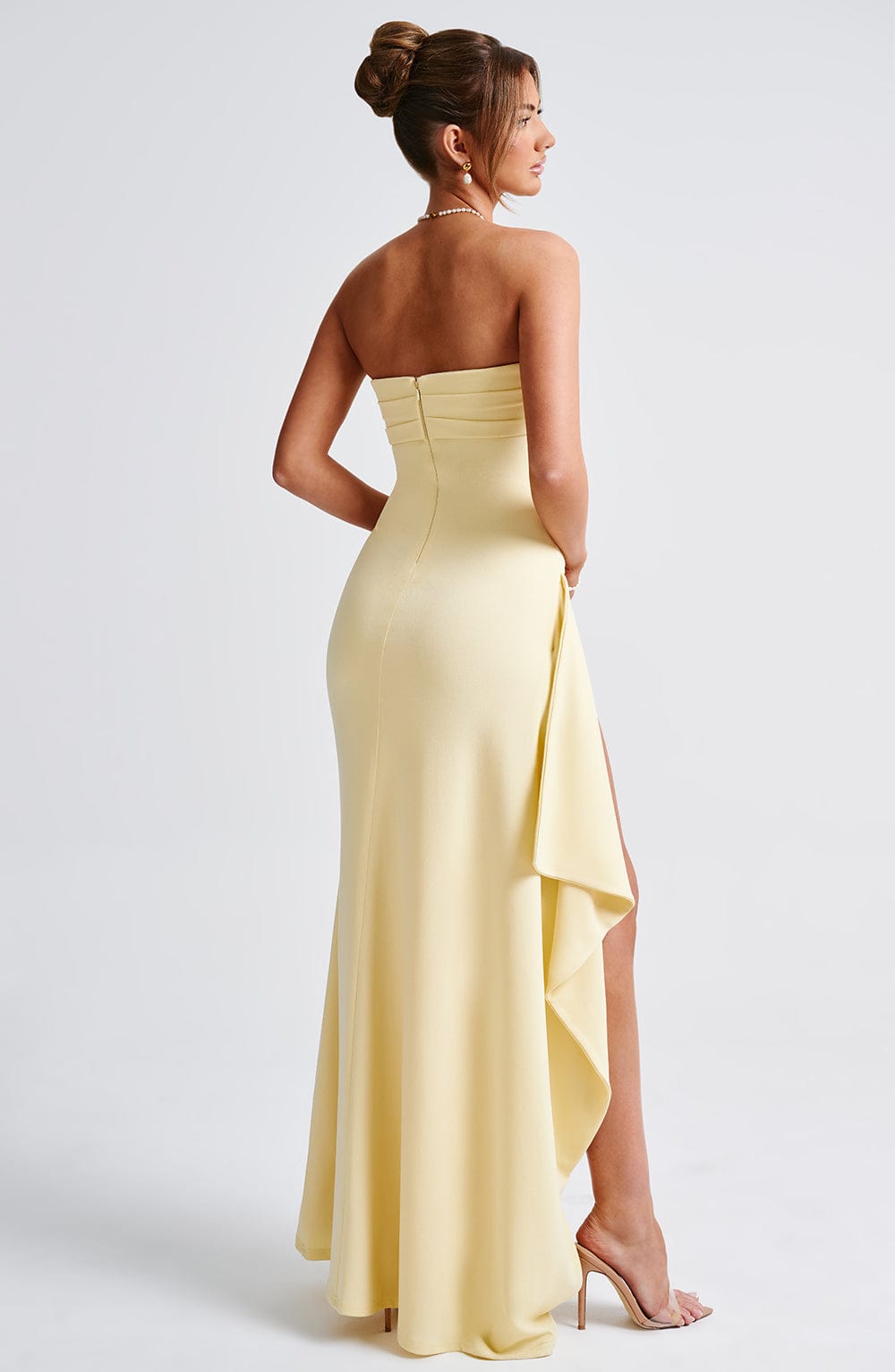 Adriana – Strapless Draped Split Gown