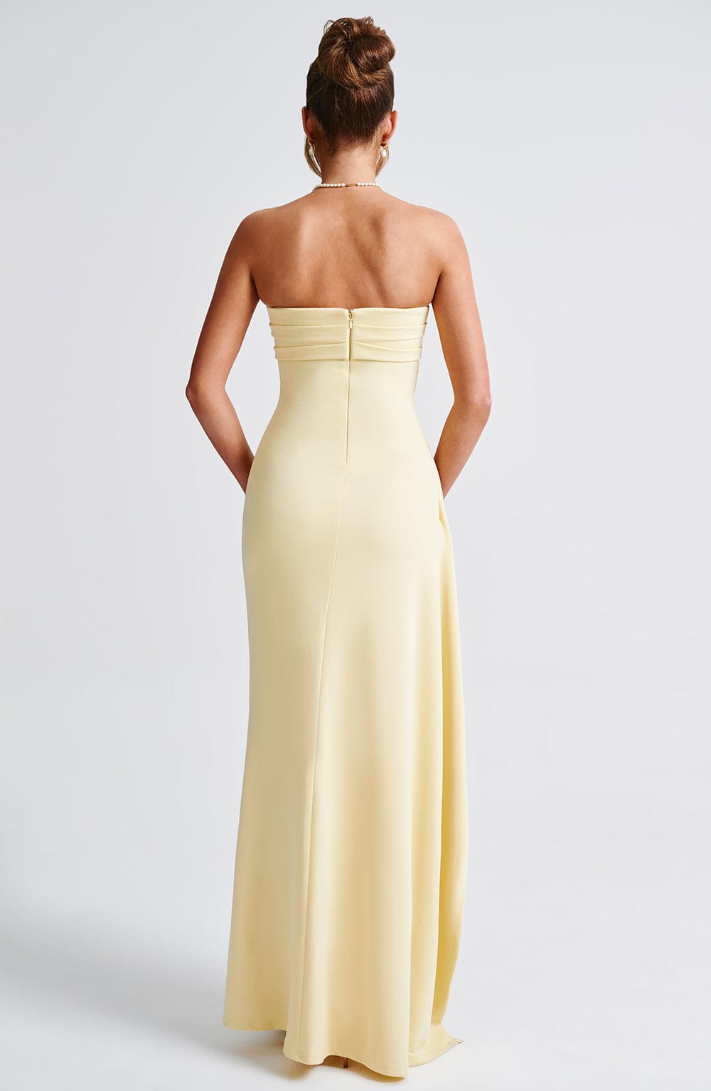 Adriana – Strapless Draped Split Gown