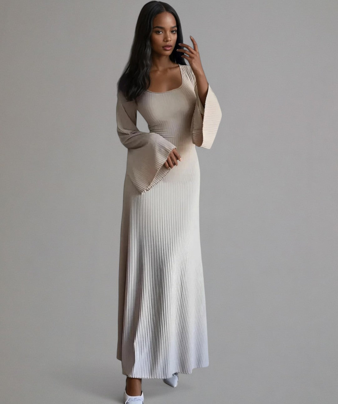 Charlotte – Ribbed Tie-Back Elegant Evening Dress