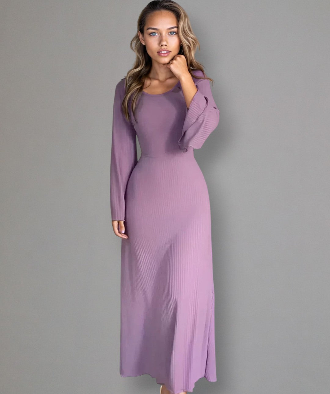 Charlotte – Ribbed Tie-Back Elegant Evening Dress