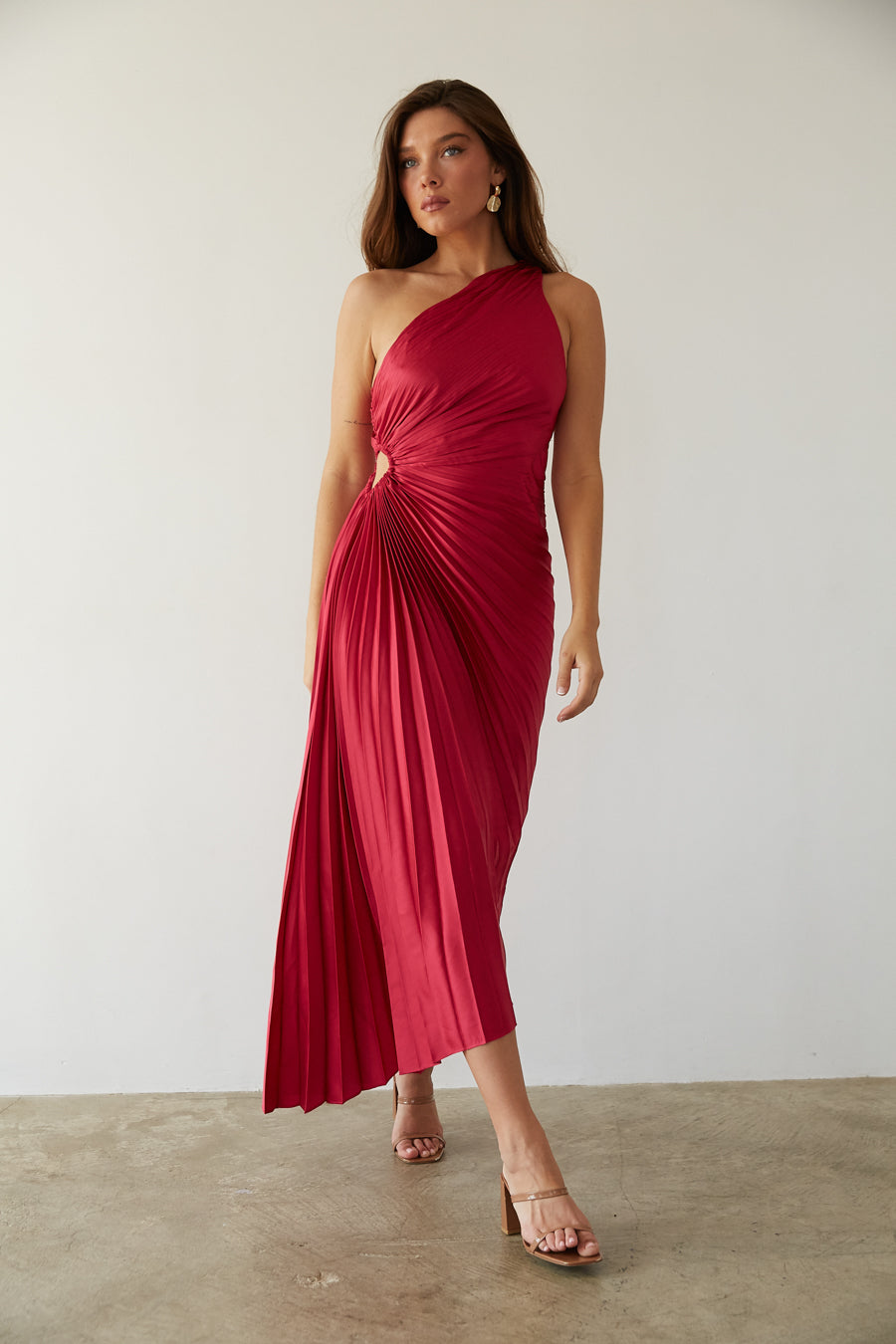 Sylviana – Twist-Pleated Midi Dress